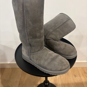 UGG Classic Gray Suede Tall Boots